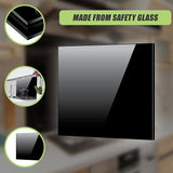 Toughened 60cm x 70cm Black Glass Kitchen Splashback - Close-Up Angle