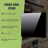 Toughened 60cm x 70cm Black Glass Kitchen Splashback - Extra Image