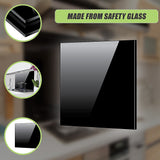 Toughened 90cm x 75cm Black Glass Kitchen Splashback - Close-Up Angle