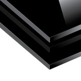 Toughened 90cm x 75cm Black Glass Kitchen Splashback - Top-Down View