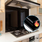 Toughened 90cm x 75cm Black Glass Kitchen Splashback - 45-Degree Angle