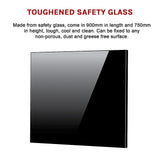 Toughened 90cm x 75cm Black Glass Kitchen Splashback - Extra Image