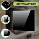 Toughened 90cm x 70cm Black Glass Kitchen Splashback - Rear View