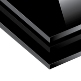 Toughened 90cm x 70cm Black Glass Kitchen Splashback - Top-Down View