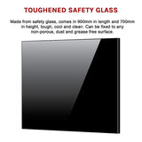 Toughened 90cm x 70cm Black Glass Kitchen Splashback - Extra Image