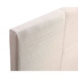 Single Linen Fabric Bed Frame Beige - Close-Up Angle