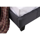 Single Linen Fabric Bed Frame Grey - Rear View