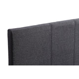 Single Linen Fabric Bed Frame Grey - Side View