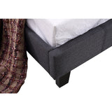 Single Linen Fabric Bed Frame Grey - Top-Down View