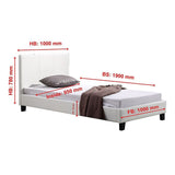 Single PU Leather Bed Frame White - Extra Image