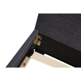King Linen Fabric Bed Frame Grey - Top-Down View