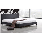 King Linen Fabric Bed Frame Grey - Side View