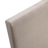 King Linen Fabric Bed Frame Beige - Top-Down View
