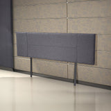 Linen Fabric King Bed Headboard Bedhead - Grey - Top-Down View