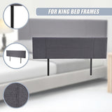Linen Fabric King Bed Headboard Bedhead - Grey - Extra Image