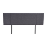 Linen Fabric King Bed Headboard Bedhead - Grey - 45-Degree Angle
