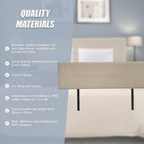 Linen Fabric King Bed Headboard Bedhead - Beige - Extra Image