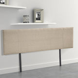 Linen Fabric King Bed Headboard Bedhead - Beige - Top-Down View