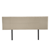 Linen Fabric King Bed Headboard Bedhead - Beige - Low Angle