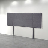 Linen Fabric Queen Bed Headboard Bedhead - Grey - Top-Down View