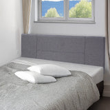 Linen Fabric Queen Bed Headboard Bedhead - Grey - Rear View