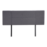 Linen Fabric Queen Bed Headboard Bedhead - Grey - 45-Degree Angle