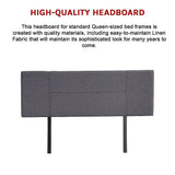 Linen Fabric Queen Bed Headboard Bedhead - Grey - Extra Image
