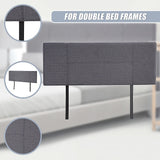 Linen Fabric Double Bed Headboard Bedhead - Grey - Extra Image