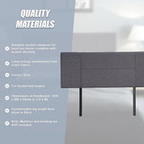 Linen Fabric Double Bed Headboard Bedhead - Grey - Extra Image
