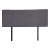 Linen Fabric Double Bed Headboard Bedhead - Grey - 45-Degree Angle