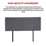 Linen Fabric Double Bed Headboard Bedhead - Grey - Extra Image