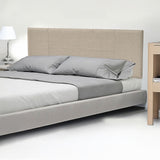 Linen Fabric Double Bed Headboard Bedhead - Beige - Rear View