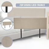 Linen Fabric Double Bed Headboard Bedhead - Beige - Extra Image
