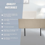 Linen Fabric Double Bed Headboard Bedhead - Beige - Extra Image