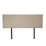 Linen Fabric Double Bed Headboard Bedhead - Beige - 45-Degree Angle