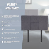 Linen Fabric Single Bed Headboard Bedhead - Grey - Extra Image