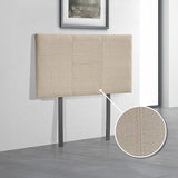 Linen Fabric Single Bed Headboard Bedhead - Beige - Top-Down View