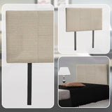 Linen Fabric Single Bed Headboard Bedhead - Beige - Close-Up Angle