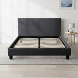 Queen Linen Fabric Bed Frame Grey
