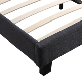 Queen Linen Fabric Bed Frame Grey - Top-Down View