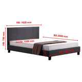 Queen Linen Fabric Bed Frame Grey - Extra Image