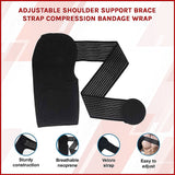 Adjustable Shoulder Support Brace Strap Compression Bandage Wrap - Front View