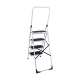 Foldable Non Slip 4 Step Steel Ladder - Close-Up Angle