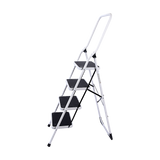 Foldable Non Slip 4 Step Steel Ladder - Low Angle