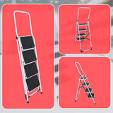 Foldable Non Slip 4 Step Steel Ladder - Extra Image