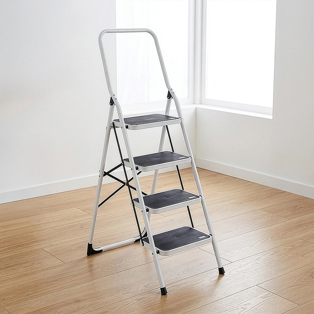 Foldable Non Slip 4 Step Steel Ladder
