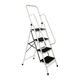 Foldable Non Slip 4 Step Steel Ladder - Top-Down View