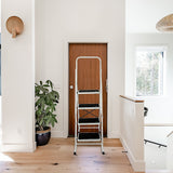Foldable Non Slip 4 Step Steel Ladder - 45-Degree Angle