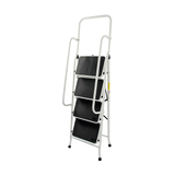 Foldable Non Slip 4 Step Steel Ladder - Rear View