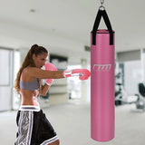 70lb Red Heavy Bag Kit Punching Boxing Bag Gloves Hand Wraps - Front View